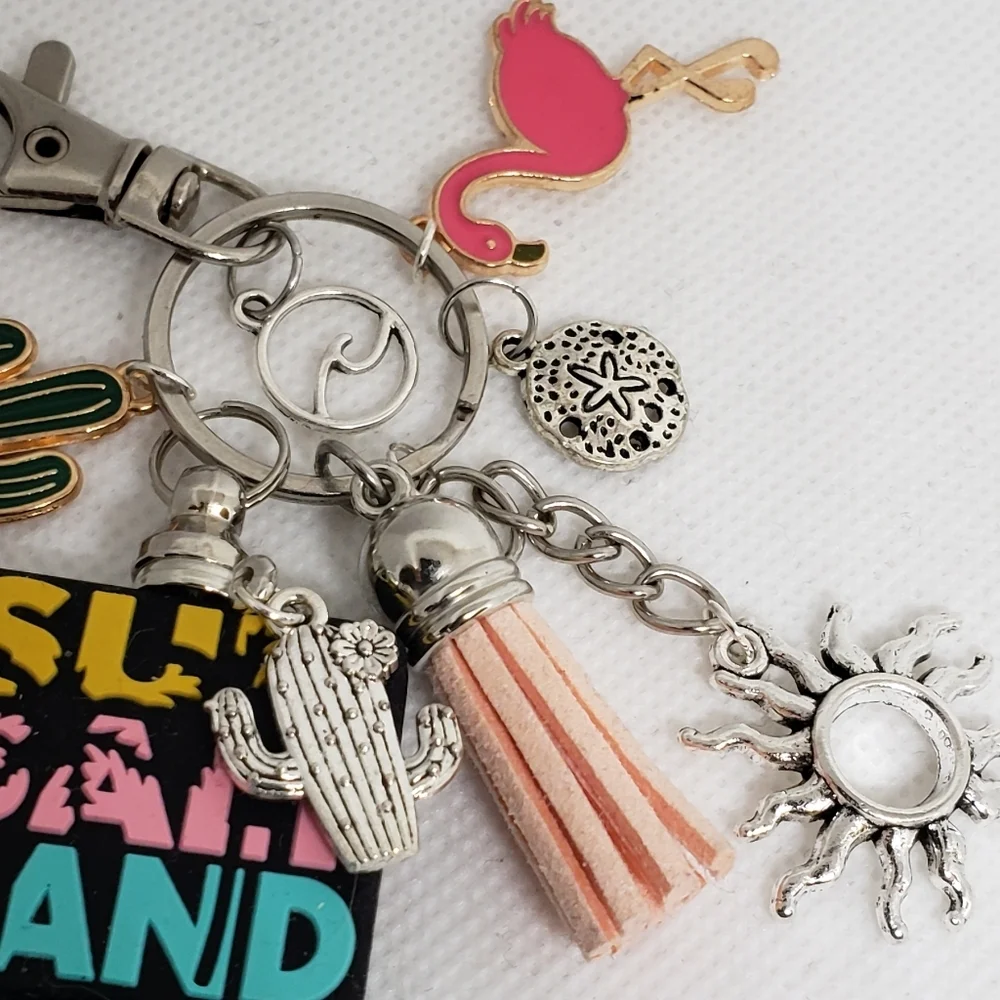 Handmade Sun Salt Sand Silicone Beaded Keychain